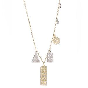 Adornia two toned gold plated sterling silver Swarovski Crystal necklace